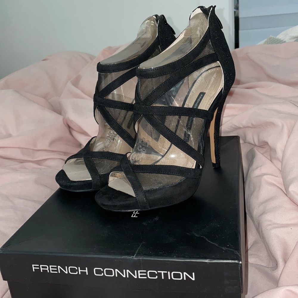 French Connection Open Toe Platform Evening Sandals size 38 1/2